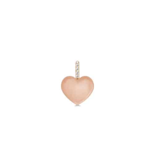 Julie Sandlau Luna Love Pendant I/SI brilliant cut diamonds and Rosy Moonstone
