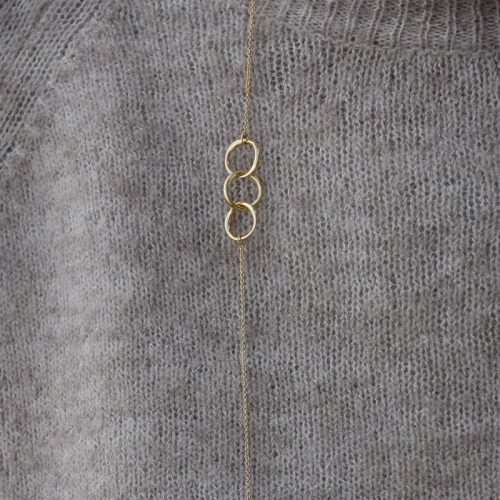 Alternative view of Noën "CLOSED" forgylt halssmykke 80cm